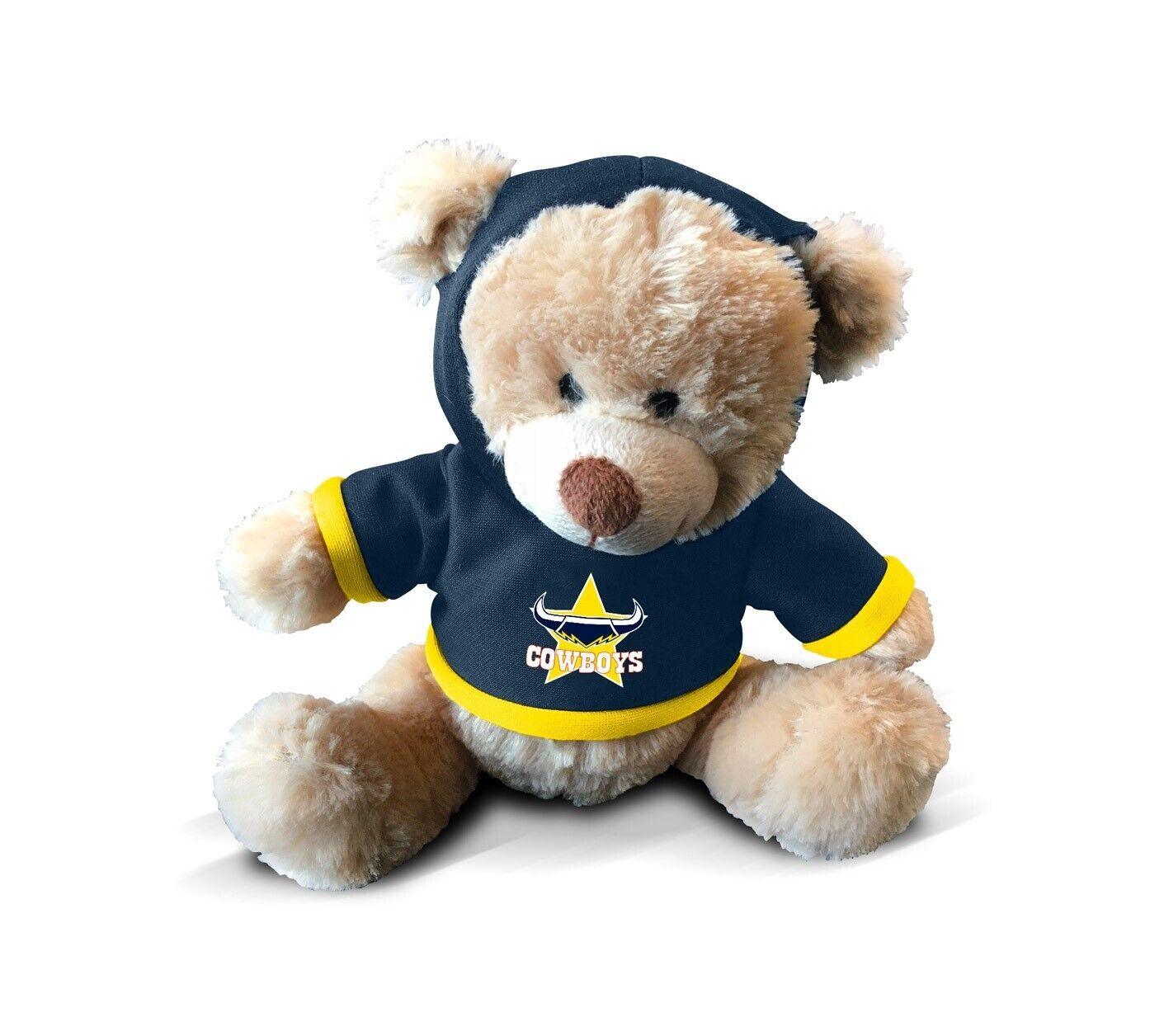 NRL Plush Teddy Bear With Hoodie Jumper - North Queensland Cowboys - 7 Inch Tall - Image 2