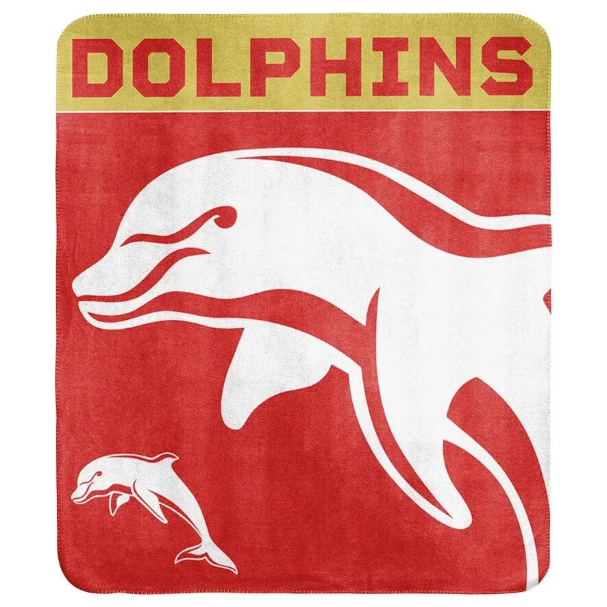 NRL Polar Fleece Blanket - Dolphins - 150x130cm - Rugby League - Image 2