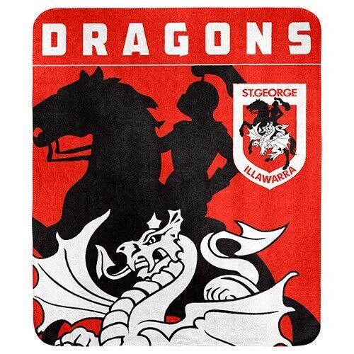 NRL Polar Fleece Blanket - St George Illawarra Dragons - 150x130cm  Rugby League - Image 2