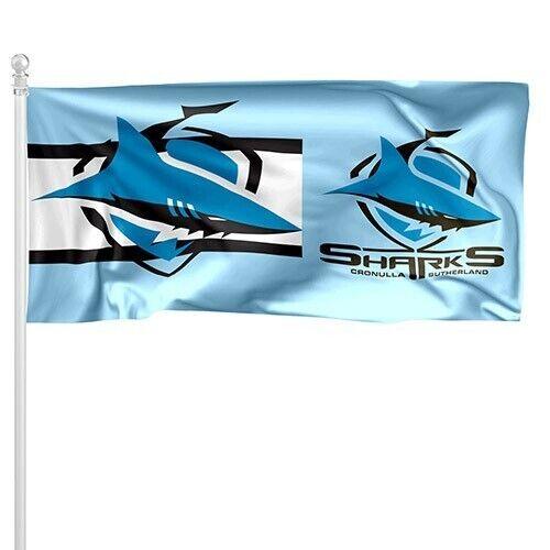 NRL Pole Flag - Cronulla Sharks - 90cm x 180cm - Steel Eyelets - Image 2