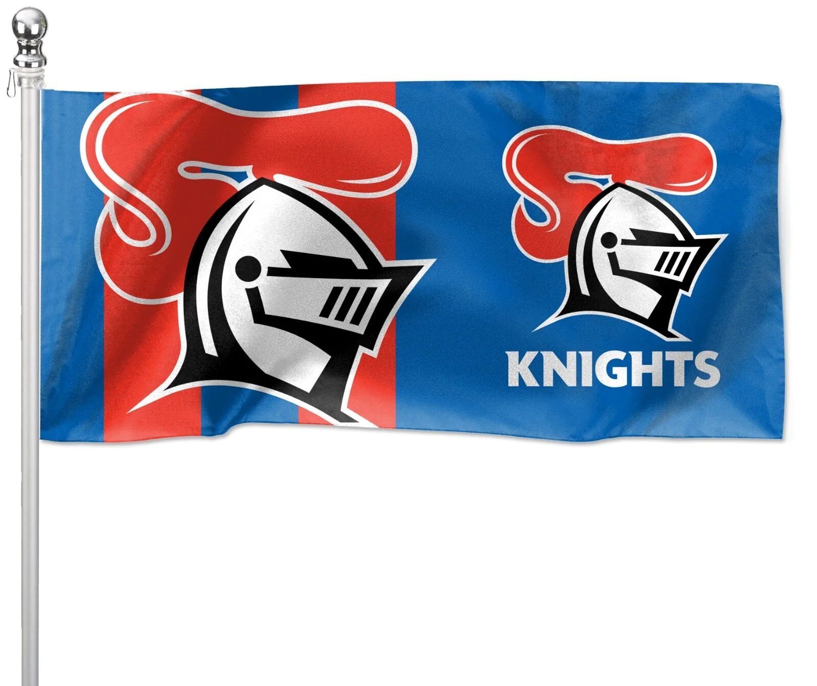 NRL Pole Flag - Newcastle Knights - 90cm x 180cm - Steel Eyelets - Image 2