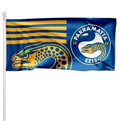 NRL Pole Flag - Paramatta Eels - 90cm x 180cm - Steel Eyelets - Image 2