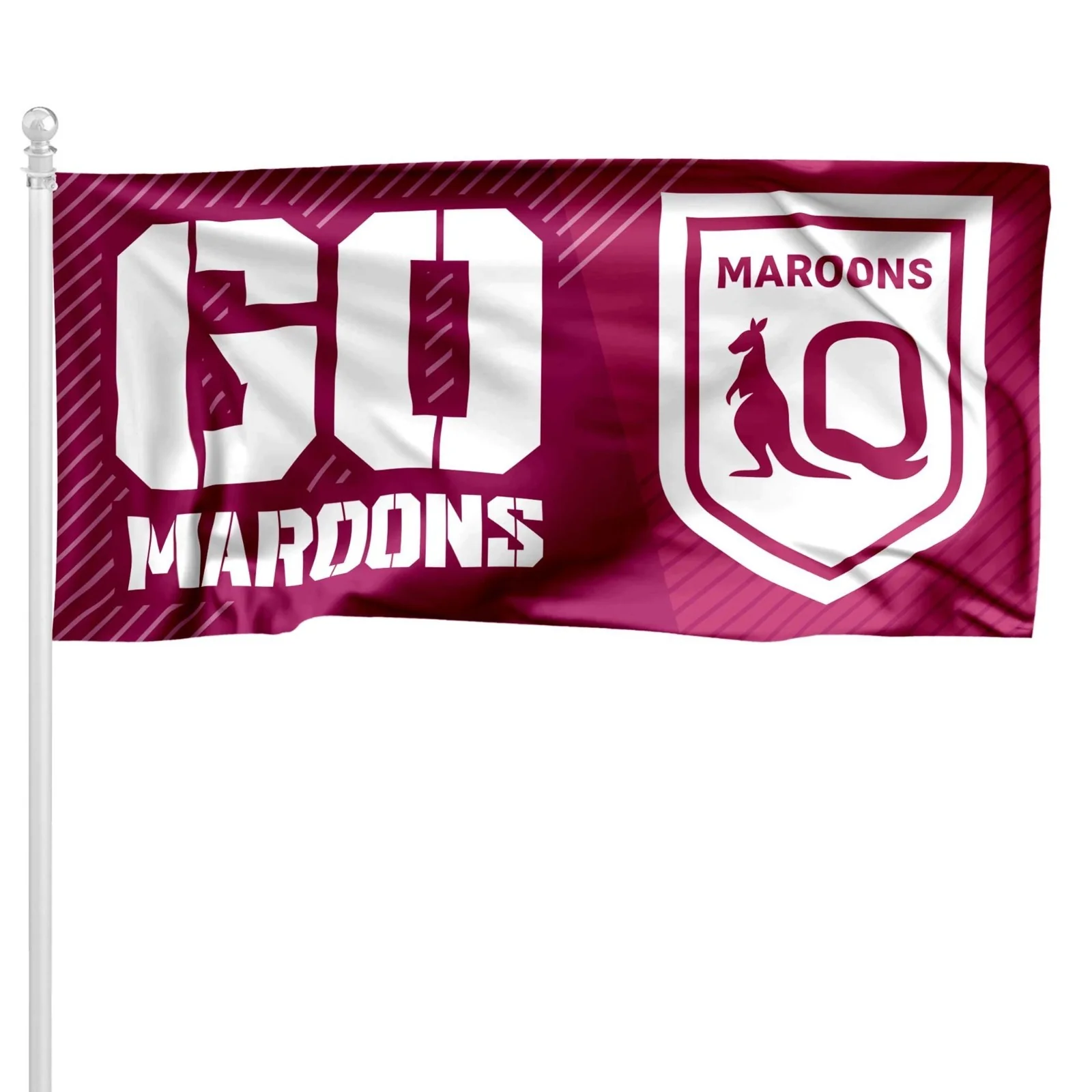 NRL Pole Flag - Queensland Maroons - 90cm x 180cm - State Of Origin