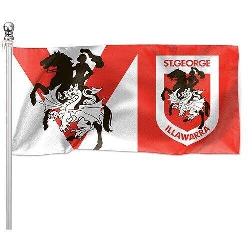 NRL Pole Flag - St George Illawarra Dragons - 90cm x 180cm - Steel Eyelets - Image 2