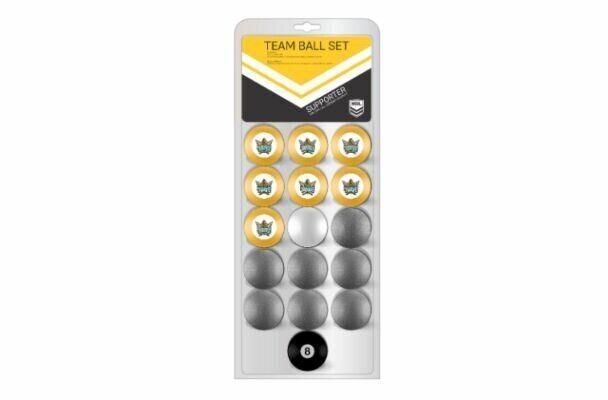 NRL Pool Ball Set - Gold Coast Titans - Billiards 16 Ball Set - Team Vs Colour - Image 2