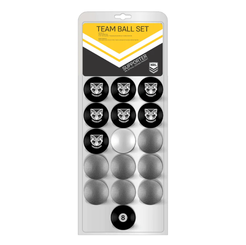 NRL Pool Snooker Billiards 16 Ball Set - Team Vs Colour - New Zealand Warriors - Image 2