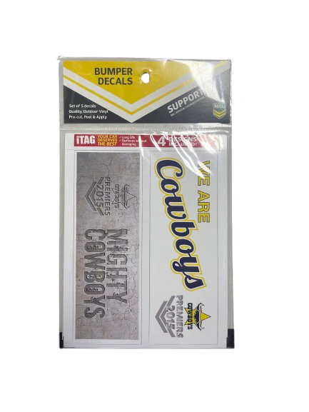 NRL Premiers Bumper Decal Sheet Set - North Queensland Cowboys - Logo Sticker