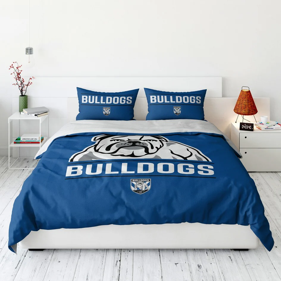 NRL Quilt Cover Set - Canterbury Bulldogs - Doona Cover - Pillowcases