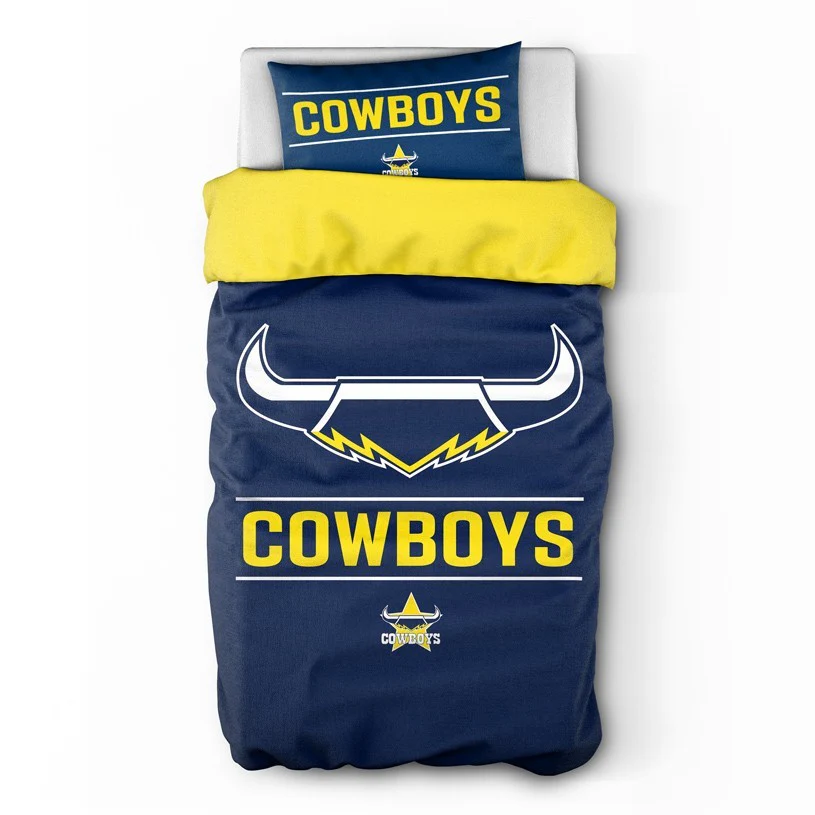 NRL Quilt Cover Set - North Queensland Cowboys - Doona Cover - Pillowcases - Image 2