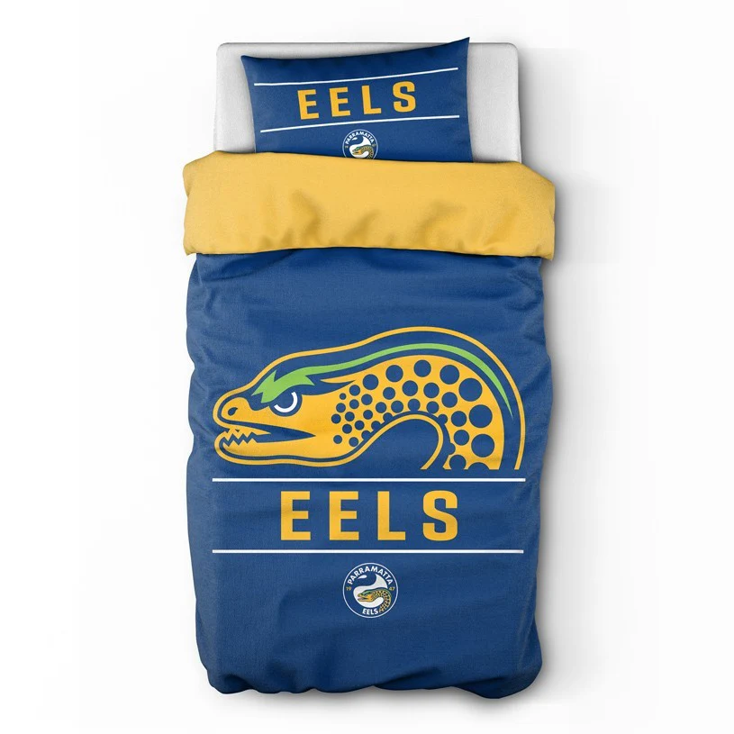 NRL Quilt Cover Set - Parramatta Eels - Doona Cover - Pillowcases - Image 2