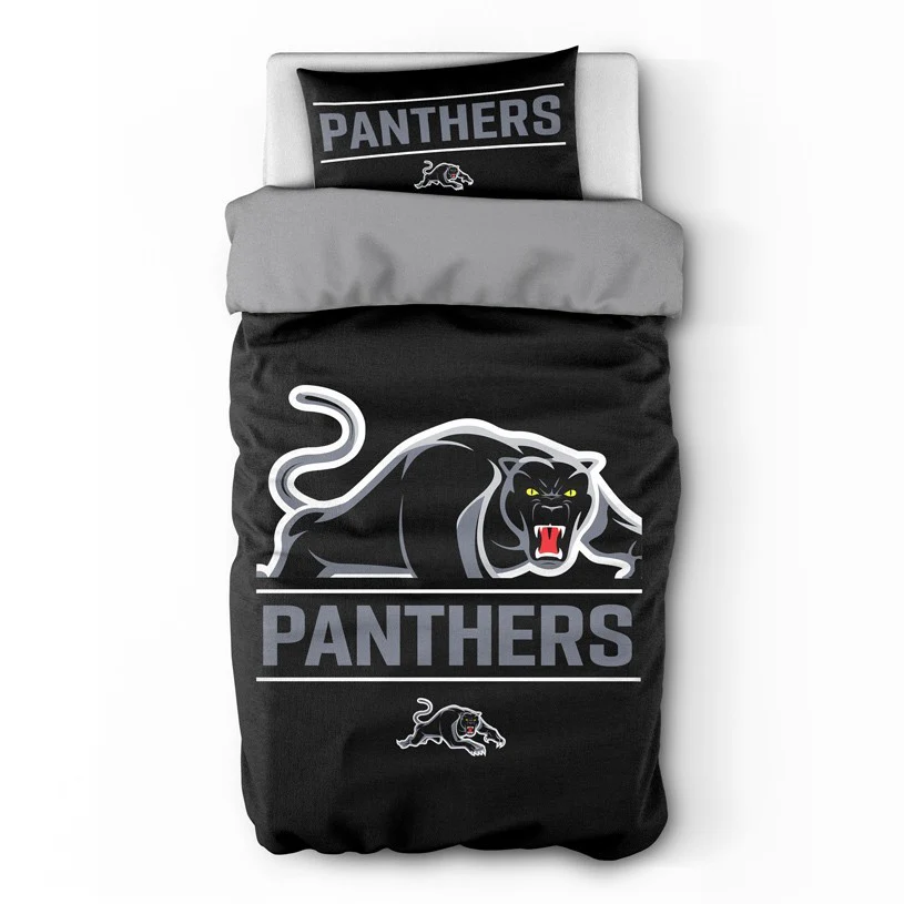 NRL Quilt Cover Set - Penrith Panthers - Doona Cover - Pillowcases - Image 3