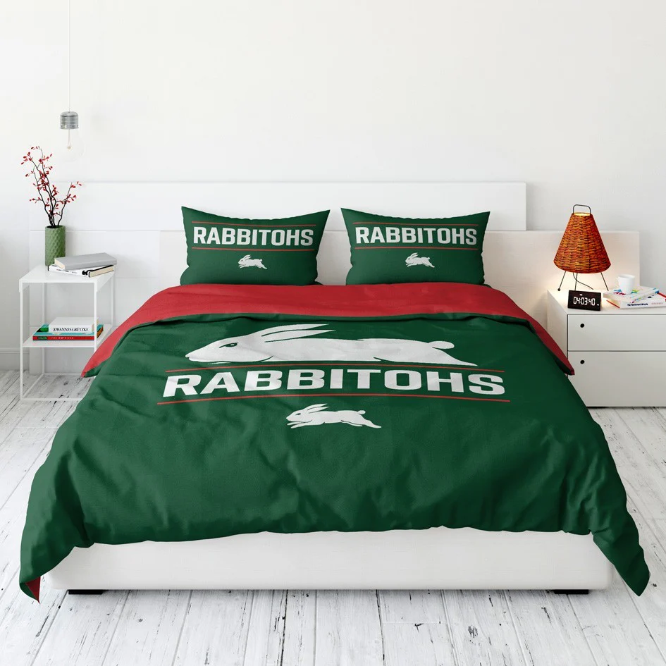 NRL Quilt Cover Set - South Sydney Rabbitohs - Doona Cover - Pillowcases - Image 5