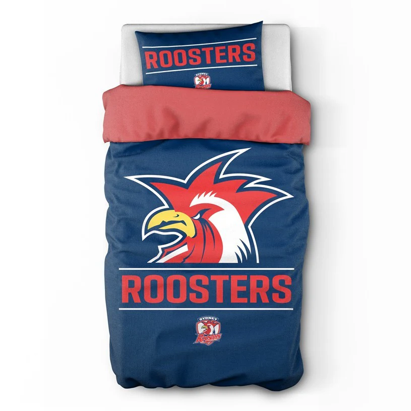 NRL Quilt Cover Set - Sydney Roosters - Doona Cover - Pillowcases - Image 2