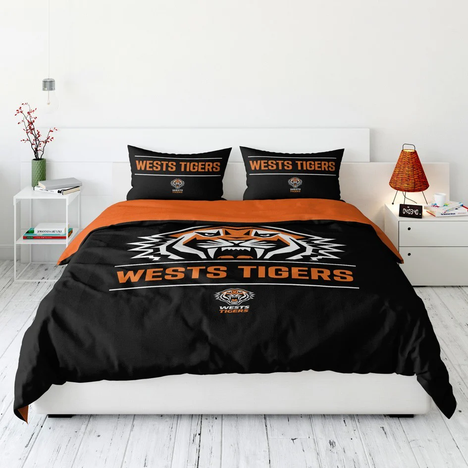 NRL Quilt Cover Set - West Tigers - Doona Cover - Pillowcases - Image 5