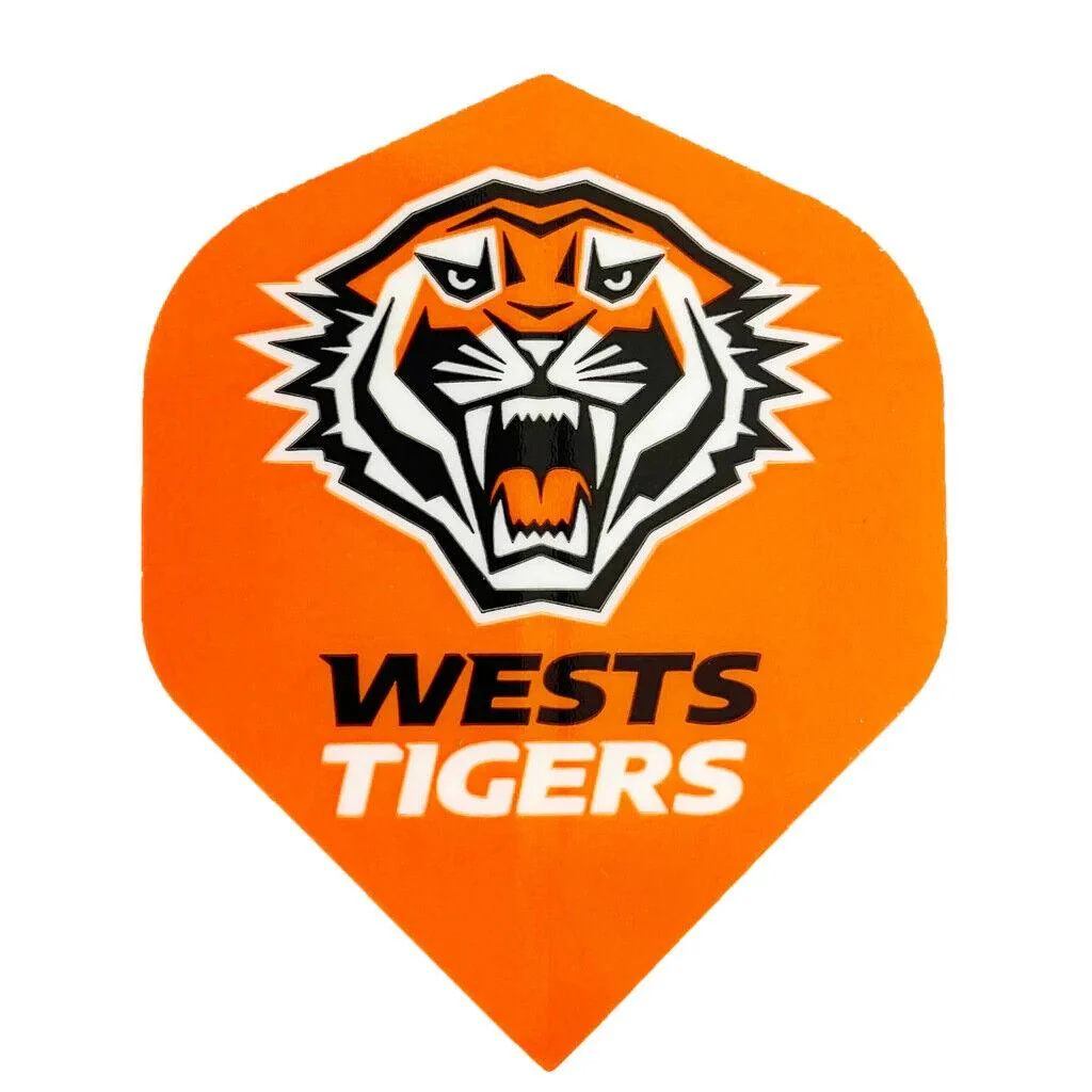 NRL Replacement Dart Flights Set Of 3 - NEW LOGO - West Tigers - Darts