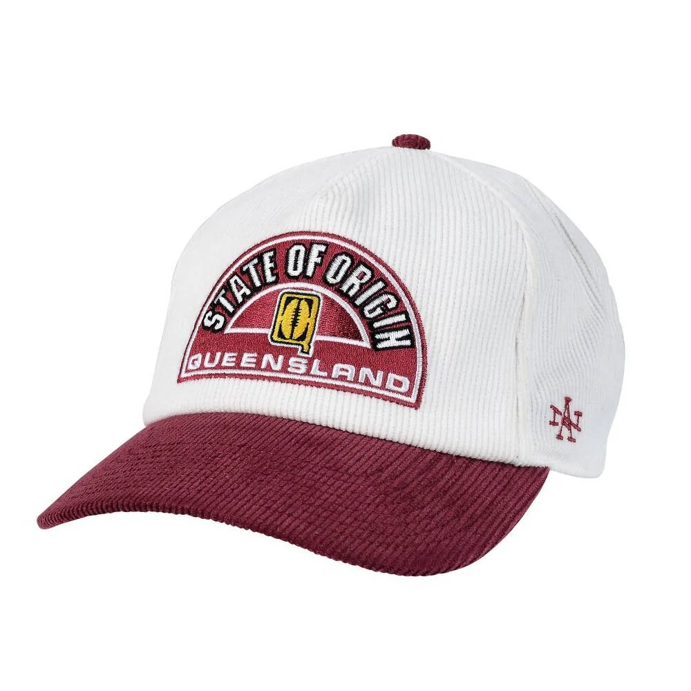 NRL Retro Corduroy Cap - Queensland Maroons - QLD Maroon - Hat - State Of Origin