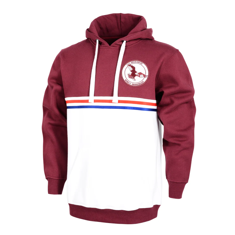 NRL Retro Hoodie - Manly Sea Eagles - Adult - Mens - Pullover