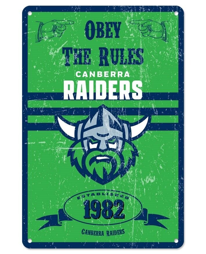 NRL Retro Supporter Tin Sign - Canberra Raiders - Man Cave - Heritage - Image 2