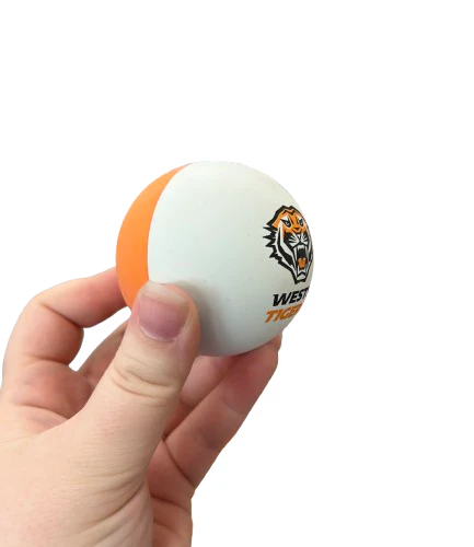 NRL Rubber High Bounce Hand Ball - West Tigers - Single - 6cm - Image 2