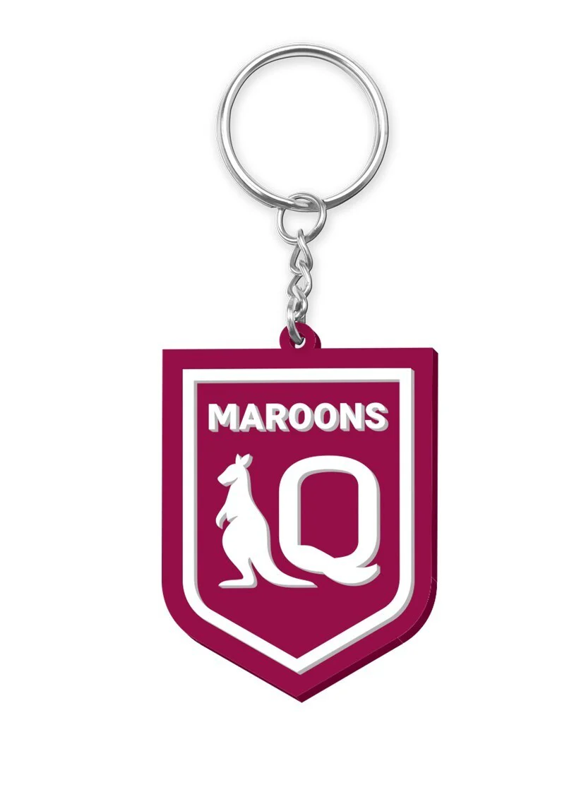 NRL Rubber Keyring - Queensland Maroons - QLD - State of Origin - Image 2