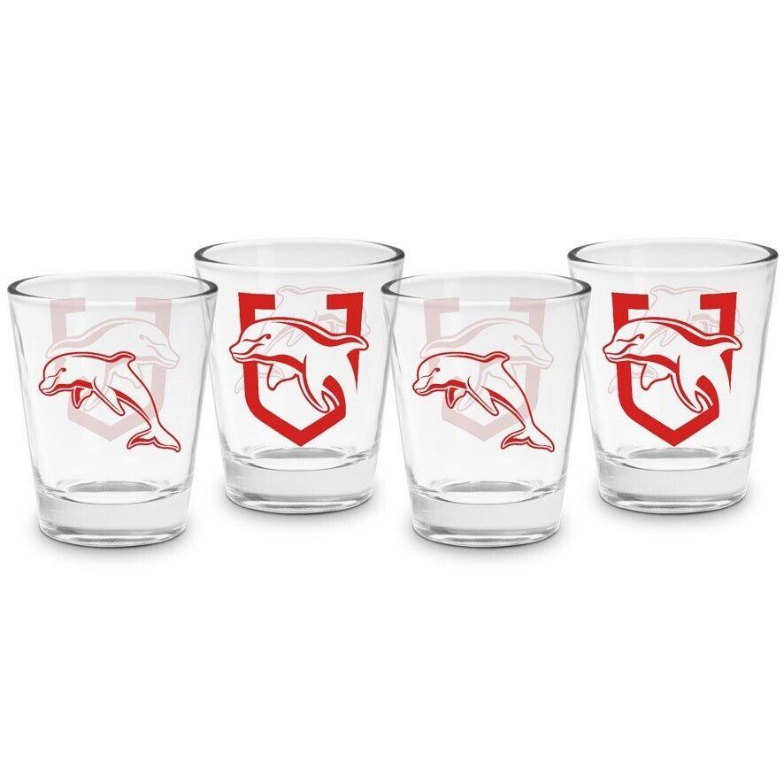 NRL Shot Glass Set of 4 - Dolphins - 50ml - Image 2