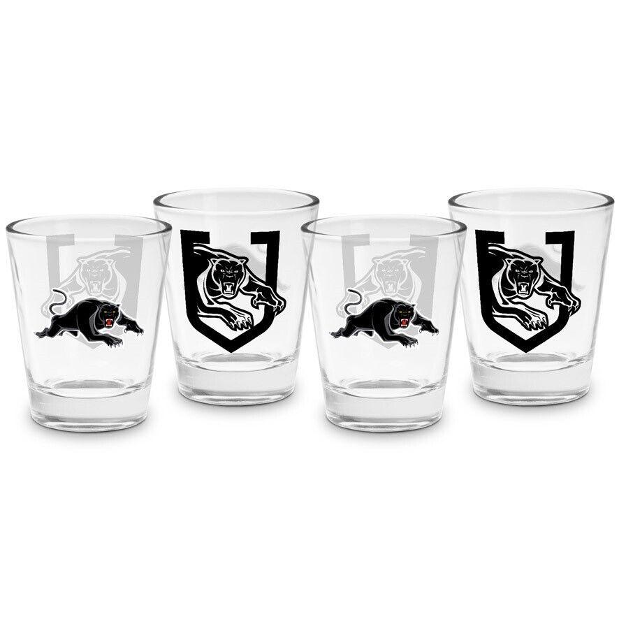 NRL Shot Glass Set of 4 - Penrith Panthers - 50ml - Image 2