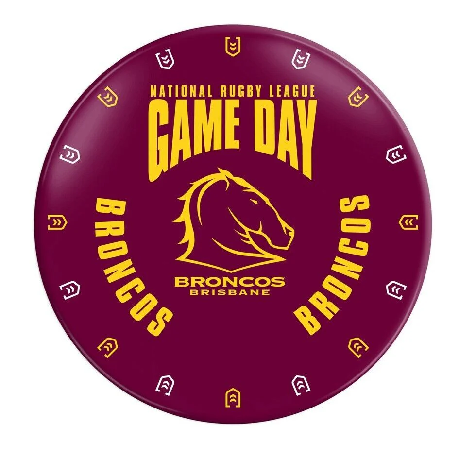 NRL Snack Plate - Brisbane Broncos - 20cm diameter - Melamine -Single - Image 2