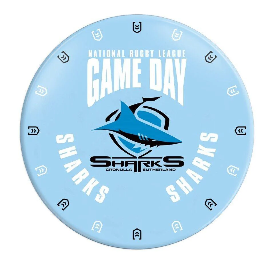 NRL Snack Plate - Cronulla Sharks - 20cm diameter - Melamine - Single - Image 2