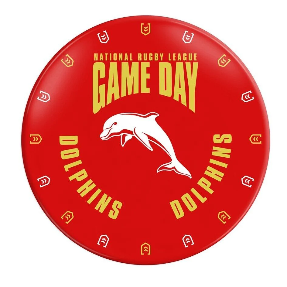 NRL Snack Plate - Dolphins - 20cm diameter - Melamine - Single - Image 2