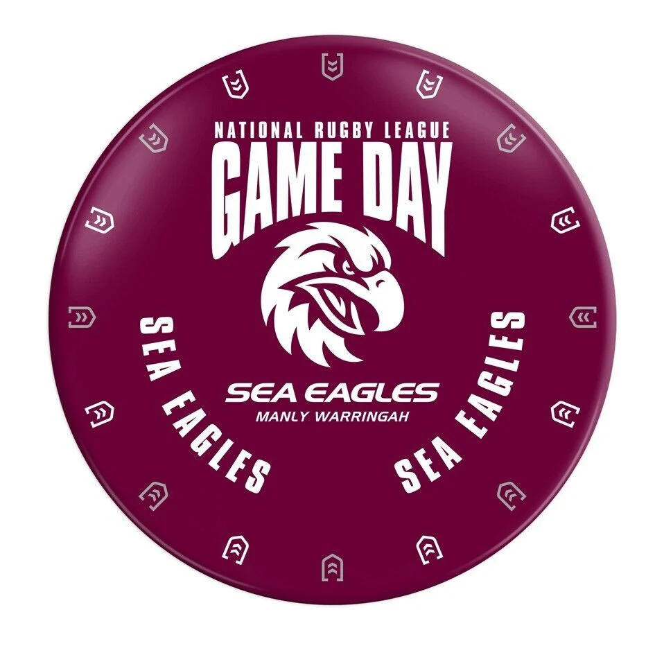 NRL Snack Plate - Manly Sea Eagles - 20cm diameter - Melamine -Single - Image 2