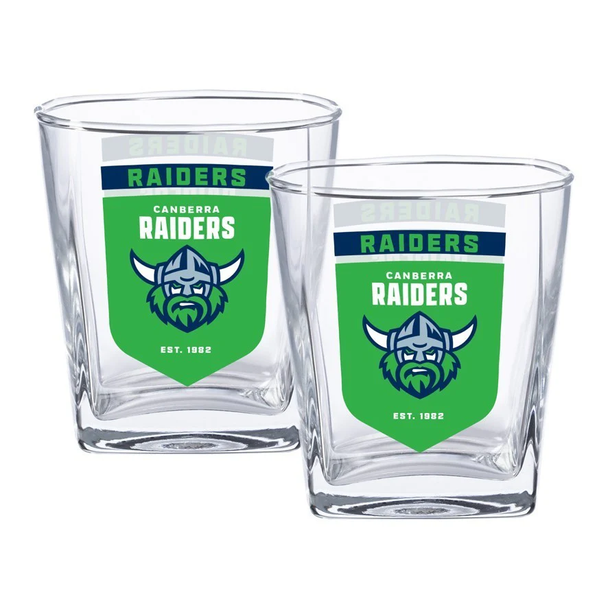 NRL Spirit Glass Set - Canberra Raiders - 250ml Cup - Set Of Two