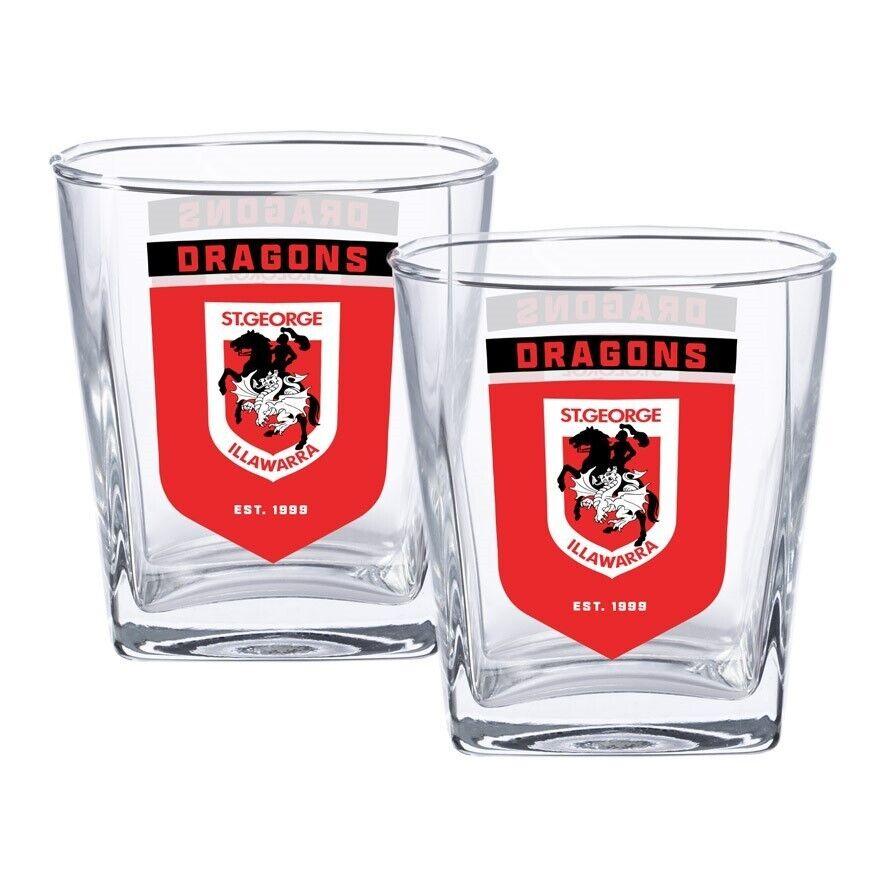 NRL Spirit Glass Set - St George Illawarra Dragons - 250ml Cup - Set Of Two - Image 2