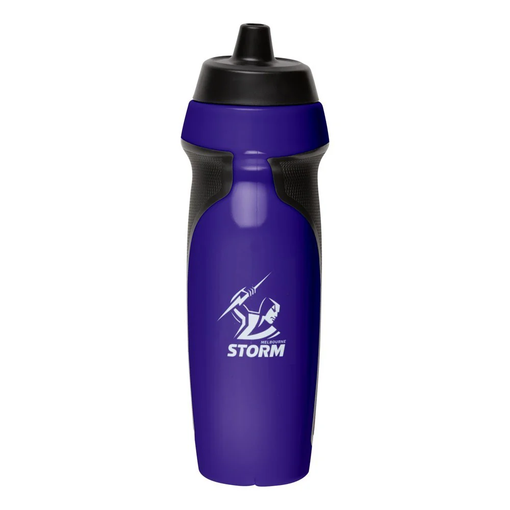 NRL Sports Drink Bottle 640ml - Melbourne Storm - Rubber Grip - Image 2