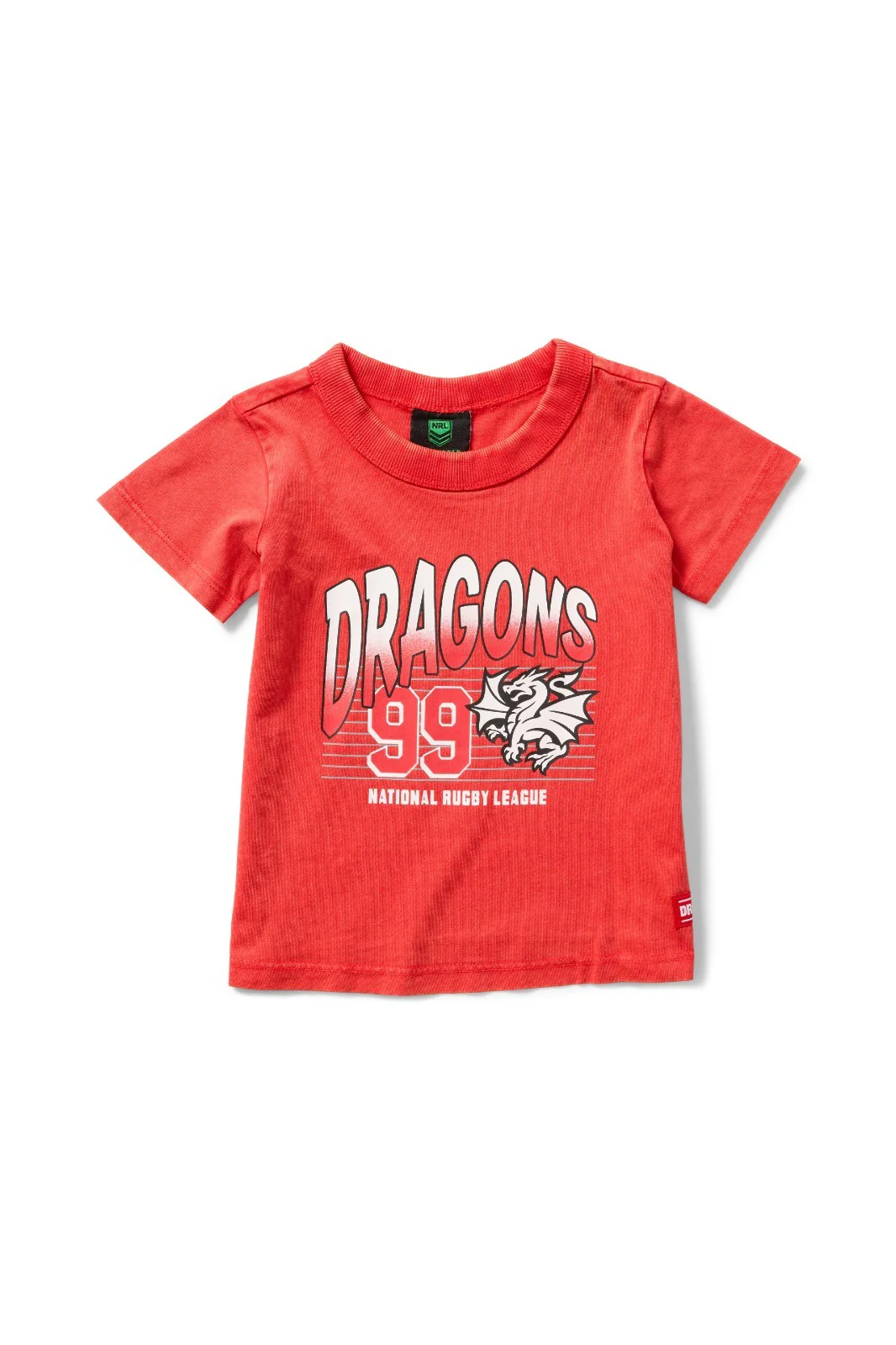 NRL St George Illawarra Dragons - Washed Shred Tee Shirt - Toddler Kids - Cotton