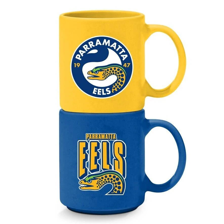 NRL Stackable Mug - Parramatta Eels - Set Of 2 - Coffee Cup - 305mL