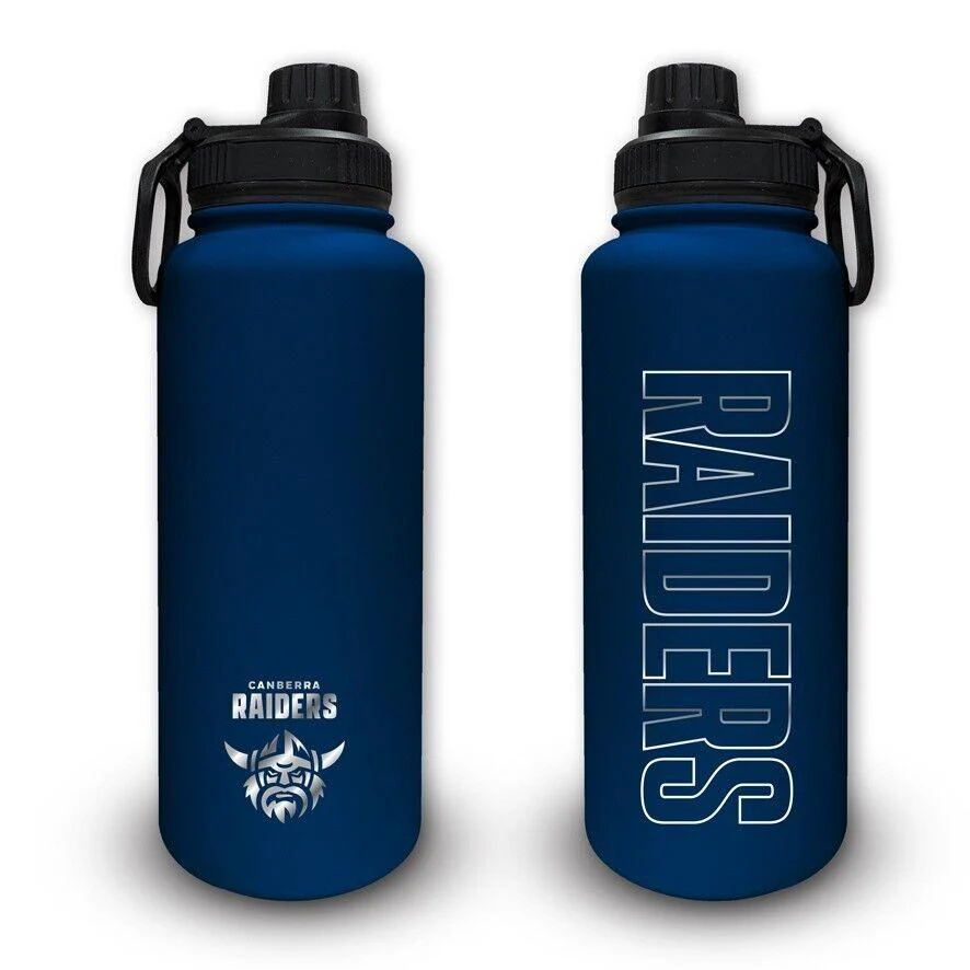 NRL Stainless Steel 960mL Drink Bottle - Canberra Raiders - Double Walled - Image 2