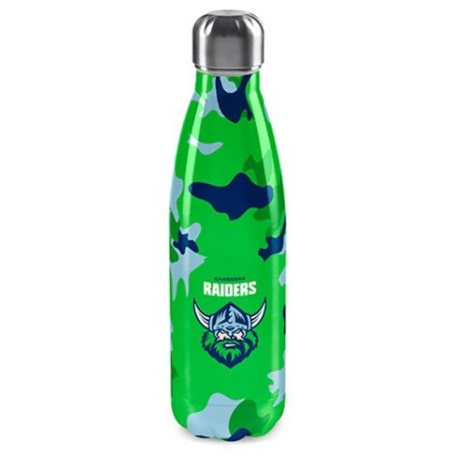 NRL Stainless Steel Wrap Water Bottle - Canberra Raiders - 500mL - Image 2