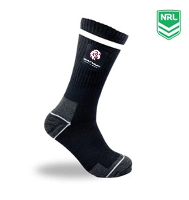 NRL Striped Work Socks - Manly Sea Eagles - Two Pack - Sock - Mens
