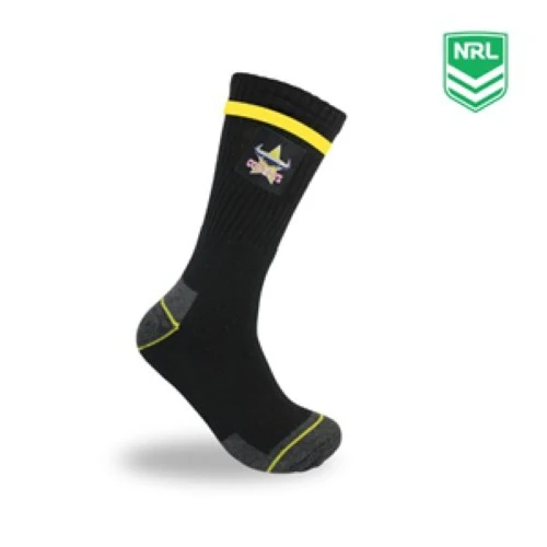 NRL Striped Work Socks North Queensland Cowboys Two Pack Sock Mens - Image 2