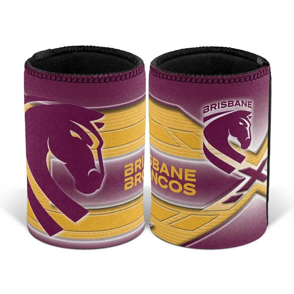 NRL Stubby Can Cooler - Brisbane Broncos - Drink - Rubber Base - Image 2