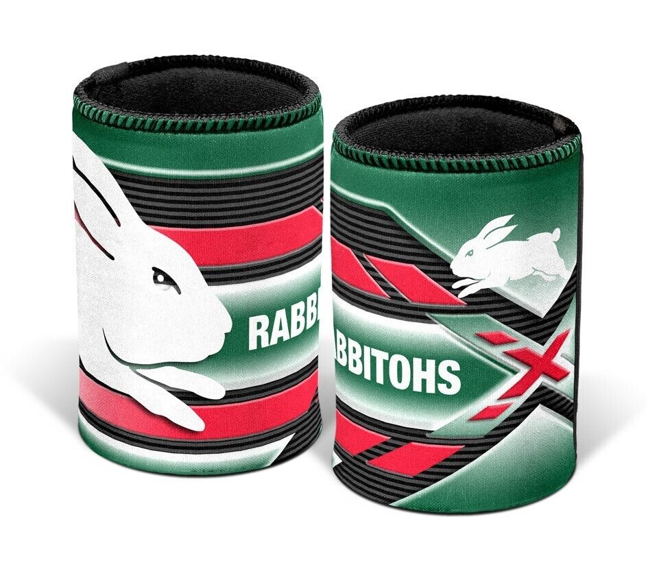 NRL Stubby Can Cooler - South Sydney Rabbitohs - Drink - Rubber Base - Image 2