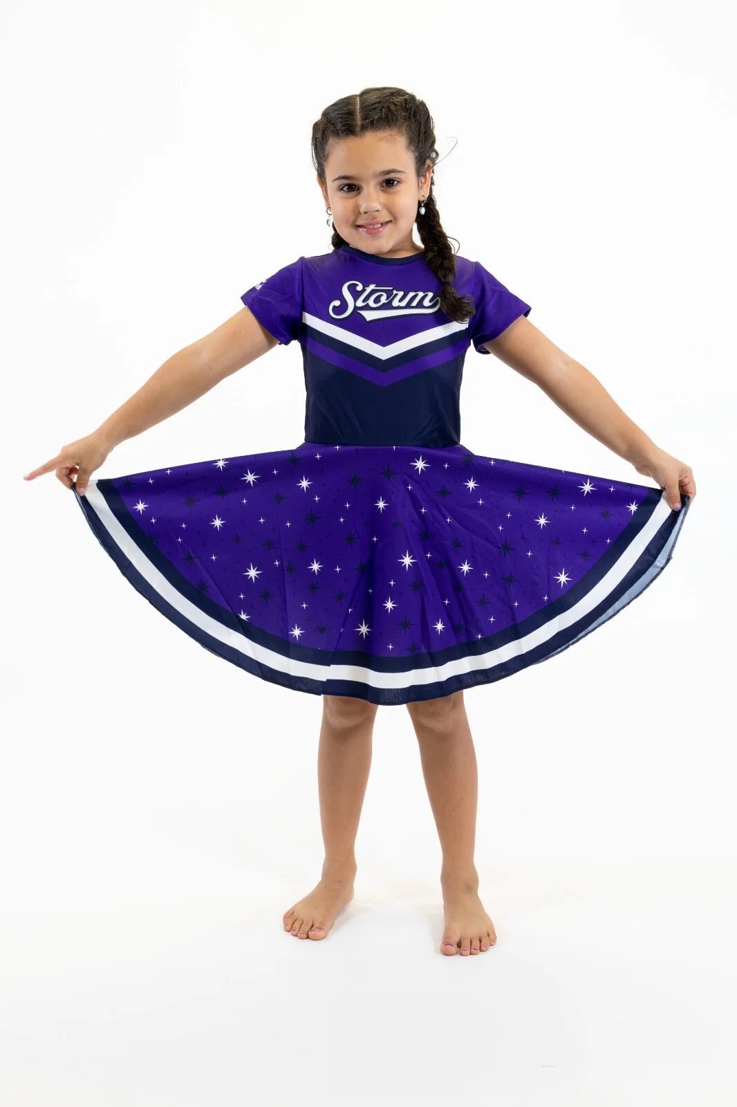 NRL Superstar Dress - Melbourne Storm - Girls - Toddler - Kid - Image 2