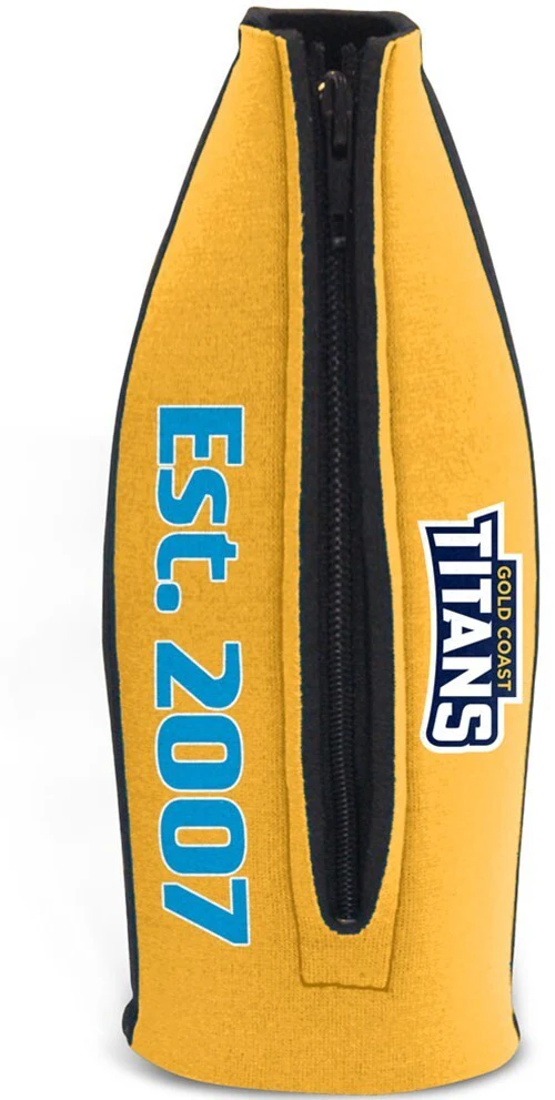 NRL Tallie Stubby Cooler - Gold Coast Titans - Tally - Drink Cooler - Zipper - Image 2
