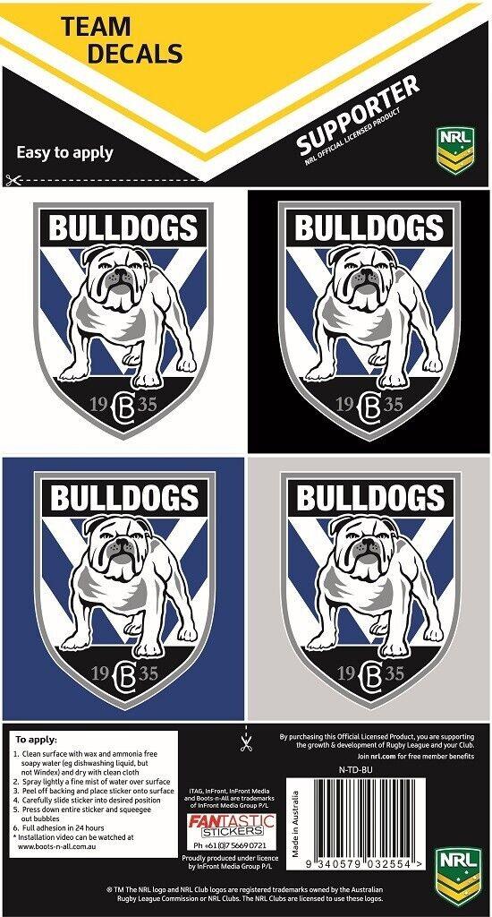 NRL Team Decal Sticker Set - Canterbury Bulldogs - Image 2