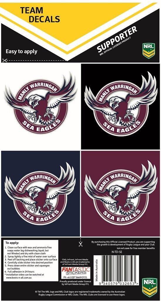 NRL Team Decal Sticker Set - Manly Sea Eagles - Image 2