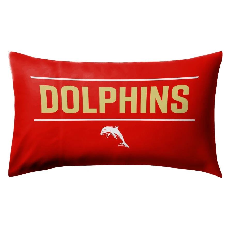 NRL Team Pillow Case - Dolphins - Double Sided - 73 x 48 cm - Image 2