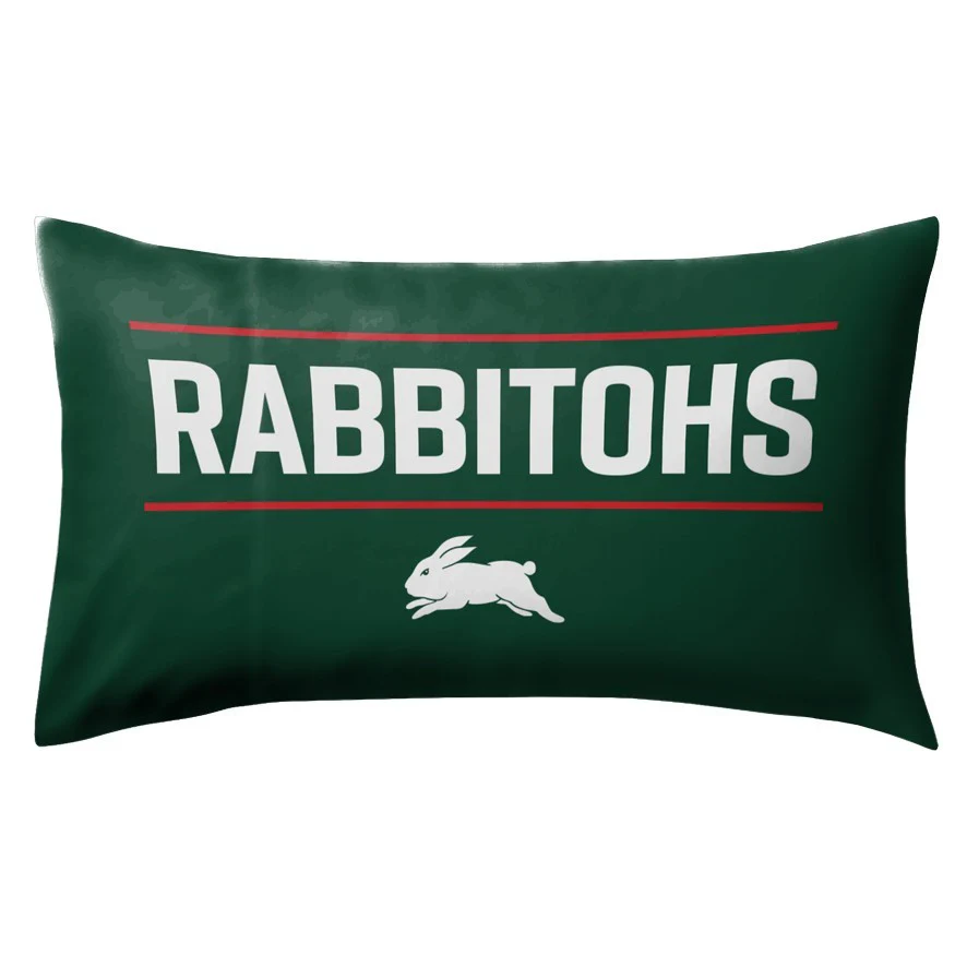 NRL Team Pillow Case - South Sydney Rabbitohs - Double Sided - 73 x 48 cm