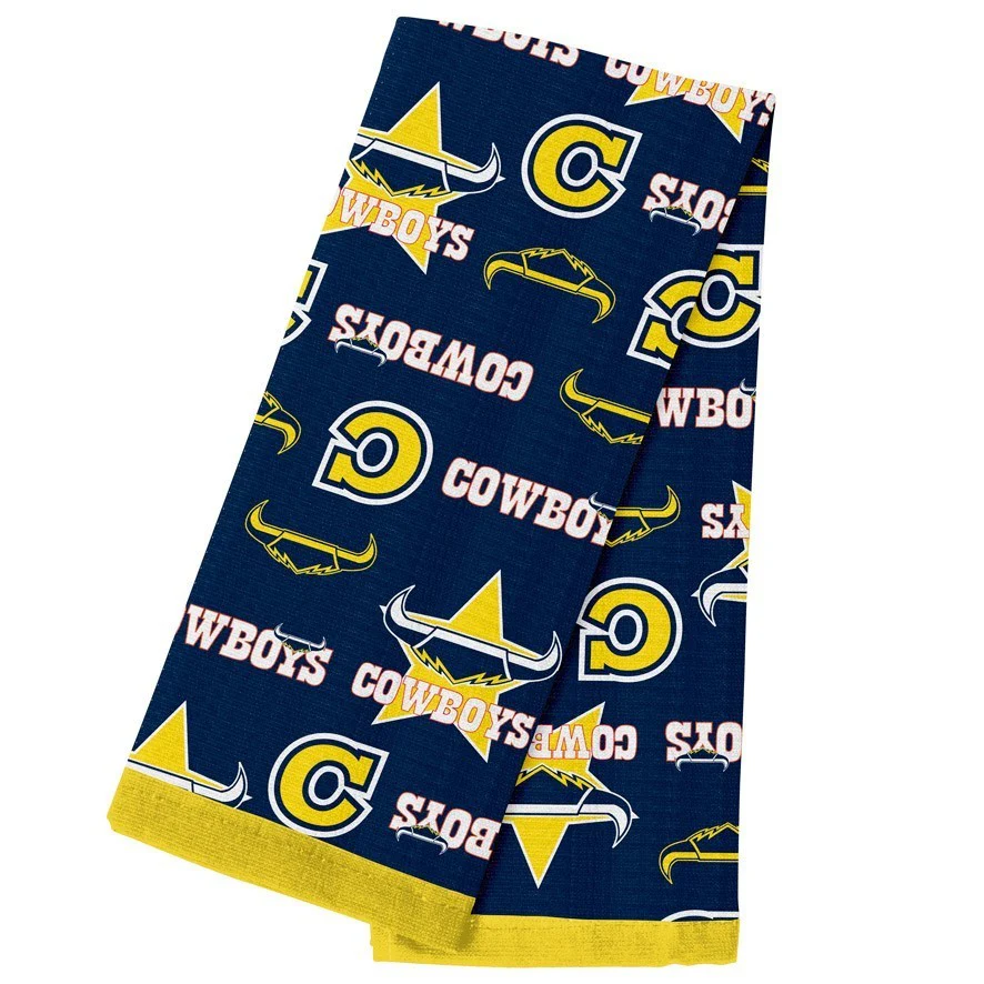 NRL Team Supporter Cotton Tea Towel - North Queensland Cowboys - 40cm x 60cm - Image 2