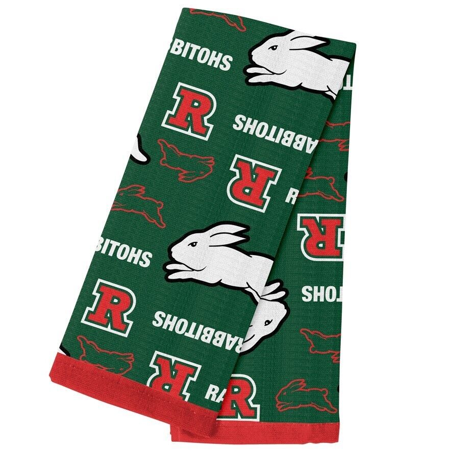 NRL Team Supporter Cotton Tea Towel - South Sydney Rabbitohs - 40cm x 60cm - Image 2