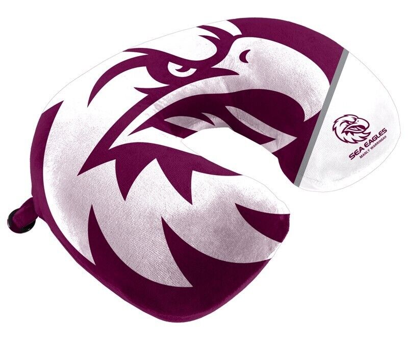 NRL Travel Pillow - Manly Sea Eagles - U Shaped - Neck Cushion - Image 2